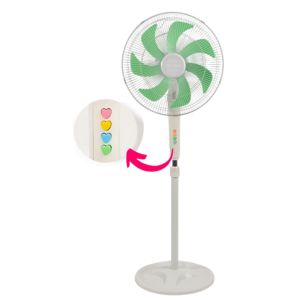 Tough Mama 16" Luv Series Stand Fan with Heart Buttons | Model: NTMSF16-6