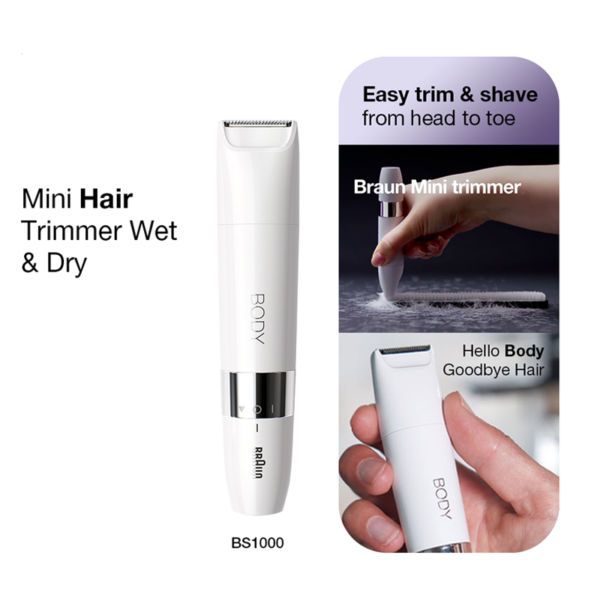 Braun BS1000 Body Mini Trimmer Wet & Dry with Trimming Comb